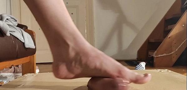  Oiled POV footjob from beautiful mistress pt1 HD